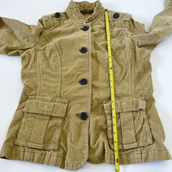 Eddie Bauer Womens Corduroy Blazer Jacket Size Medium M Tan Beige Cord Buttons - Picture 15 of 16